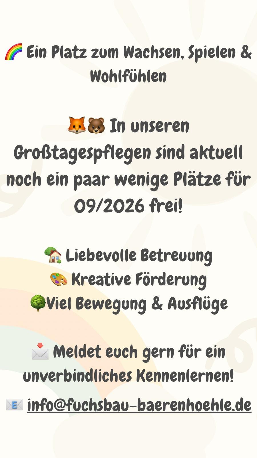 Wenige freie Plätze 2026